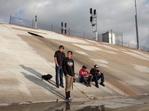 Teens hanging by the LA River