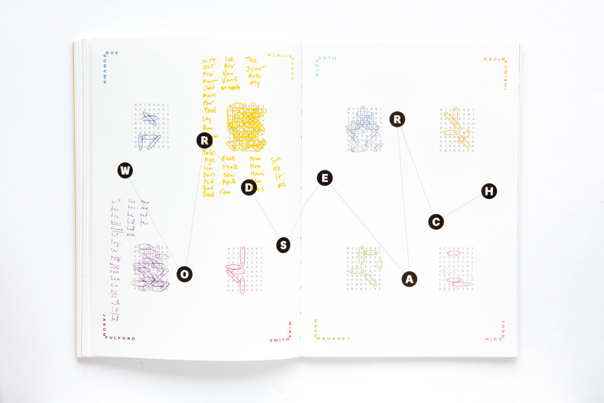 Begin Anywhere book, Word Search chapter spread