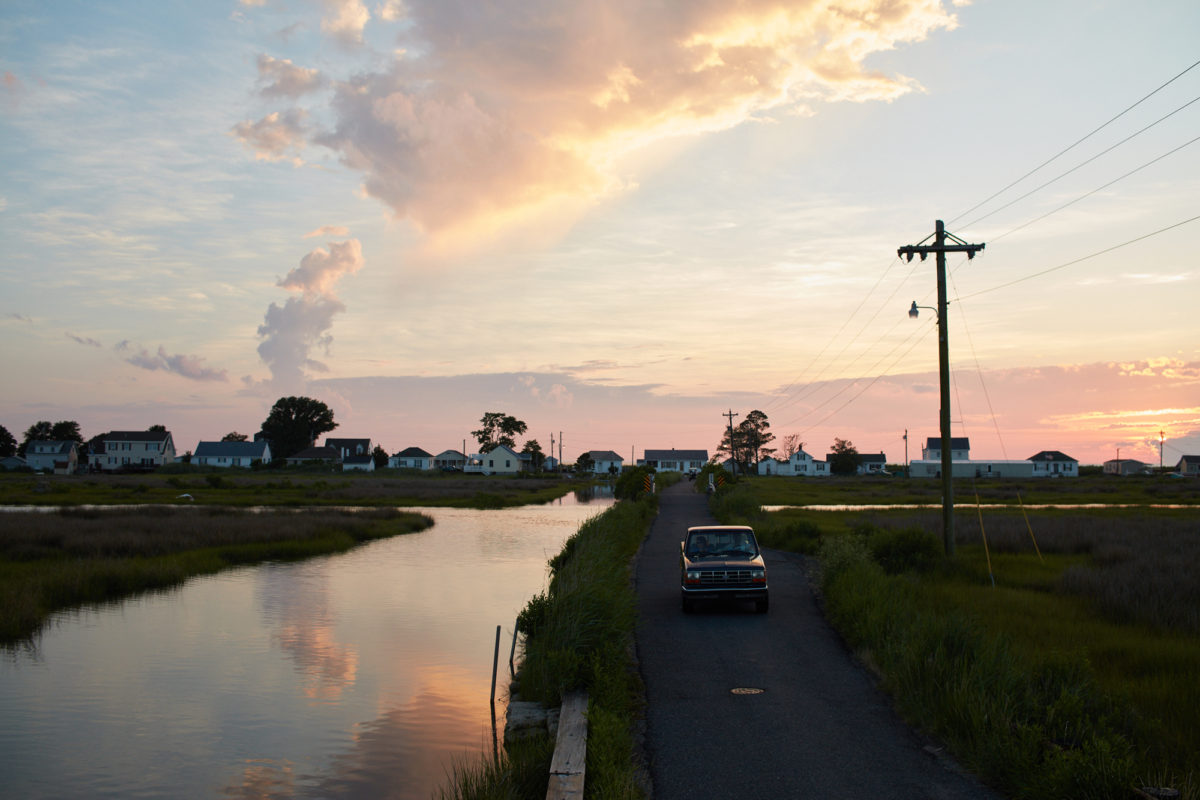 Storm clouds over Tangier Island