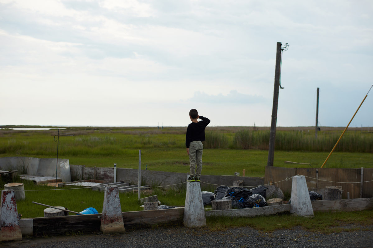 A young boy invisions his future as a U.S. soldier