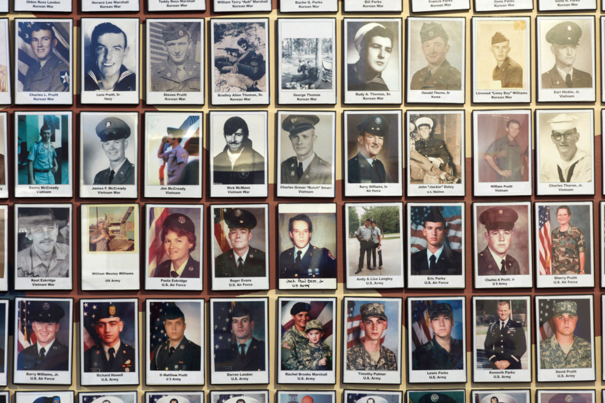 Tangier Veterans memorial wall