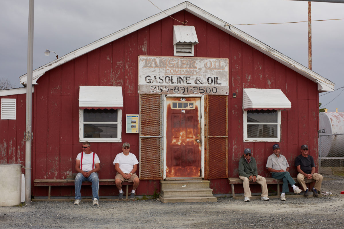 Watermen outside of Tangier Oil